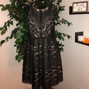 Free People Black Overlay Lace Dress